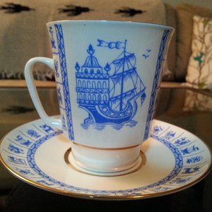 Vintage Lomonosov USSR Teacup Saucer Set